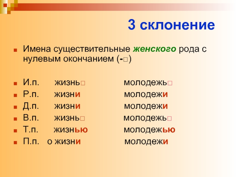 Склонение слова презентация