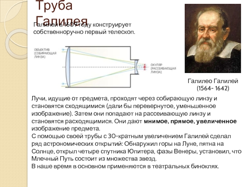 Галилео галилей телескоп схема