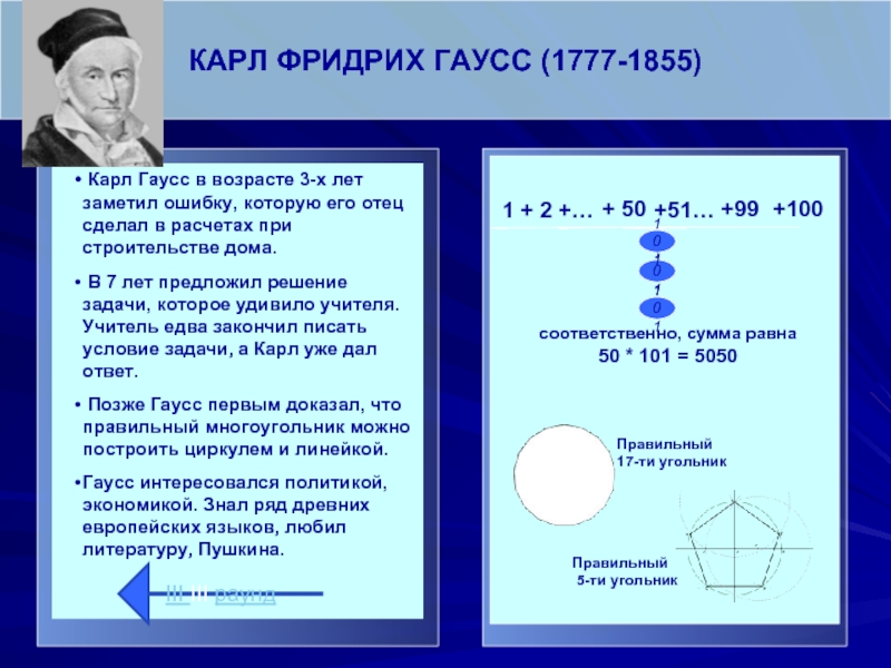 Гаусс математик презентация