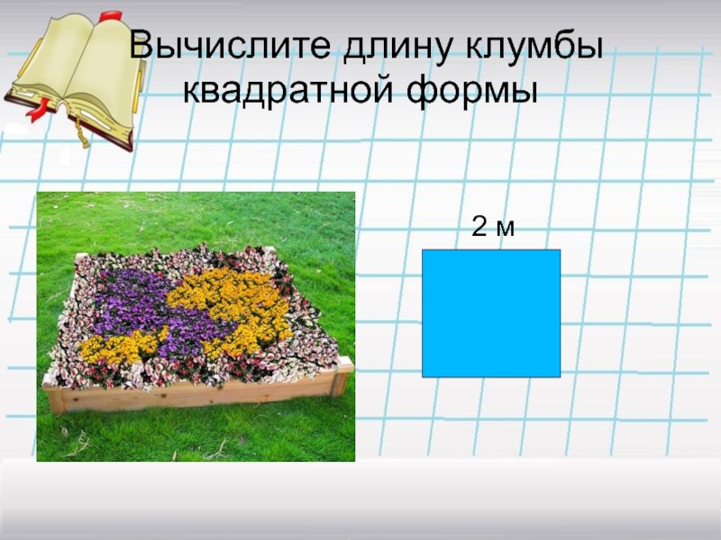 Длина клумбы. Вокруг квадратной клумбы надо разместить 14. 14 Камней вокруг квадратной клумбы. Найди длину квадратной клумбы. Сторона клумбы квадратной формы 8.