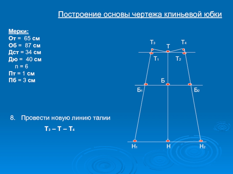 Чертеж клиньевой юбки 6 класс