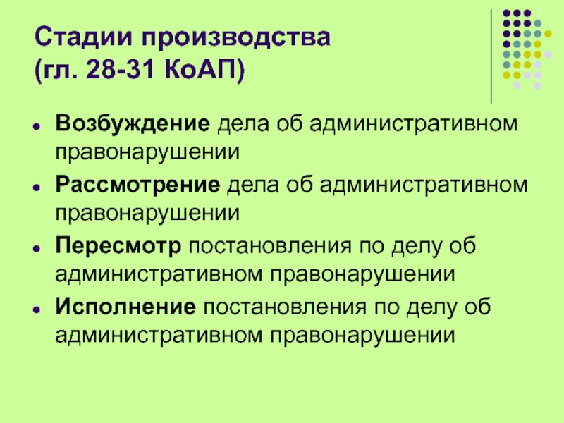 Возбуждение дела об административном правонарушении презентация