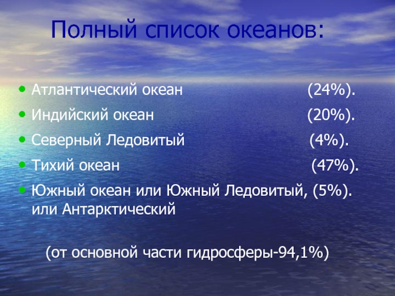 Описание атлантического океана и индийского океана по плану 5 класс