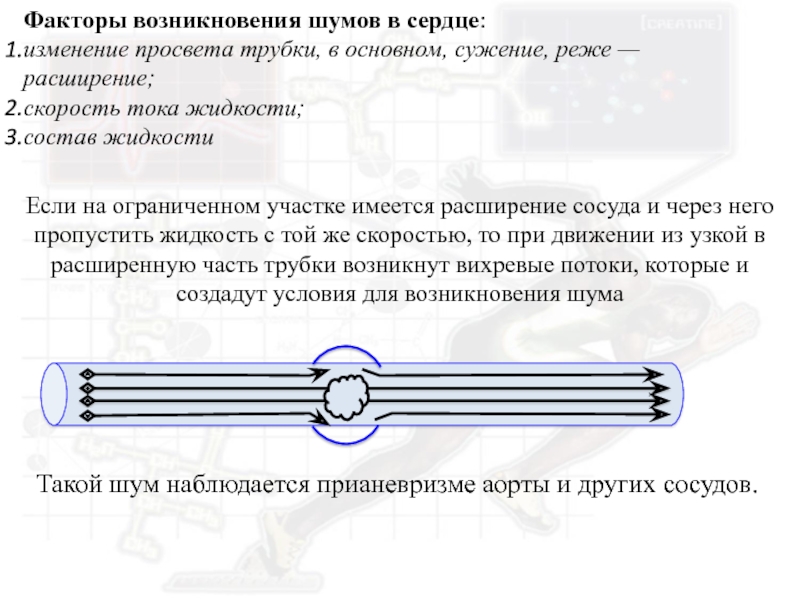 Шум фактор. Происхождение шумов сердца. Вихревой шум возникает. Условия возникновения шума. Основные факторы, которые обуславливают возникновение шумов в сердце.