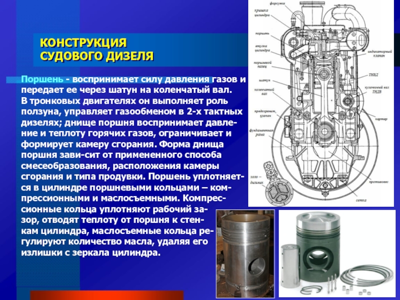 Схема судового двигателя