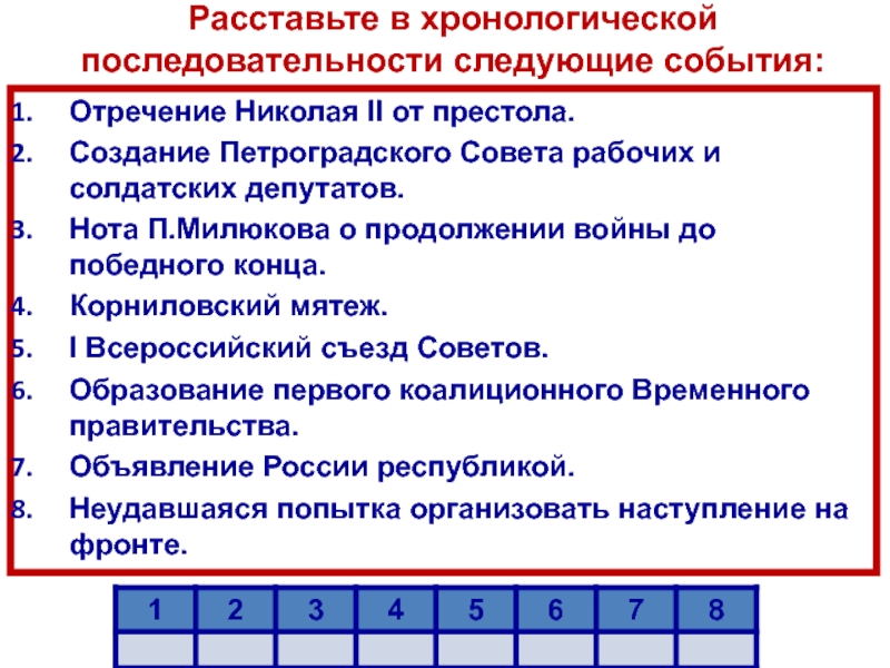 Расположите события в хронологическом порядке берлинская конференция создание плана ост ответы