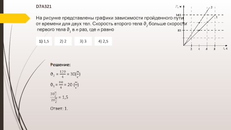 На рисунке показаны графики пути двух тел скорость какого тела больше почему