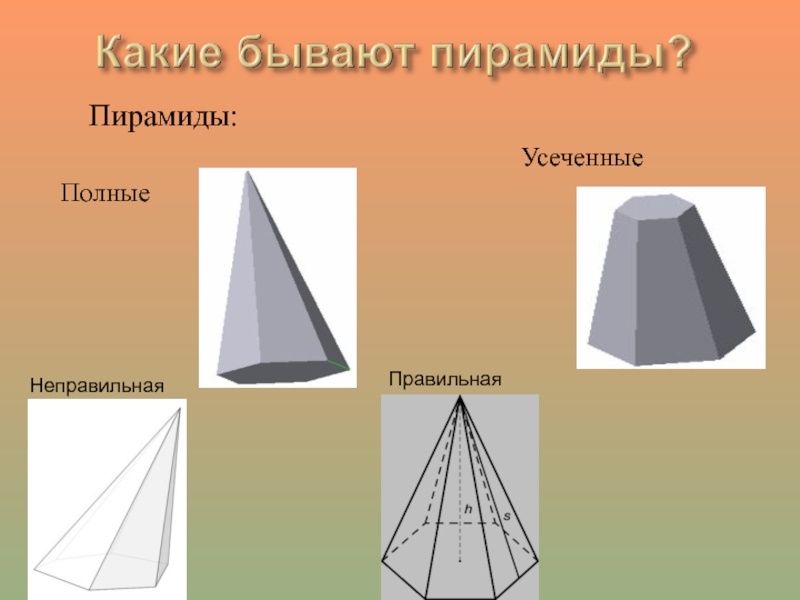 Пирамида как геометрическая фигура презентация