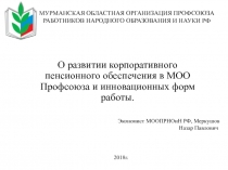 О развитии корпоративного пенсионного обеспечения в МОО Профсоюза и