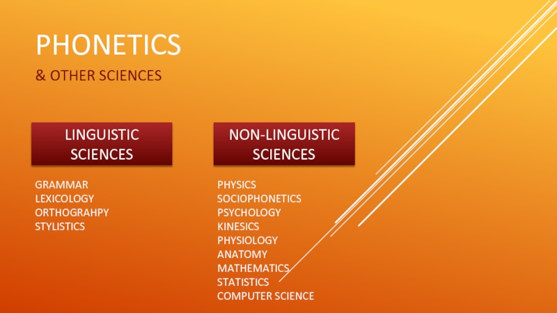 PHONETICS and other sciences 