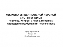 Рефлекс. Нейрон. Синапс. Механизм проведения возбуждения через синапс 
