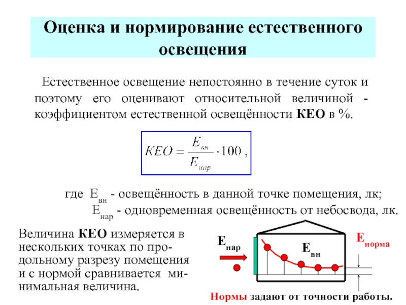 Уровни естественного освещения. Нормирование естественного освещения БЖД. Коэффициент естественной освещенности единица измерения. Кео это отношение освещенности. Кео нормирование естественного освещения.