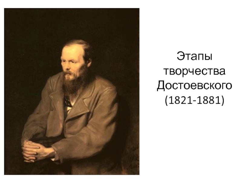 Презентация Этапы творчества Достоевского (1821-1881)