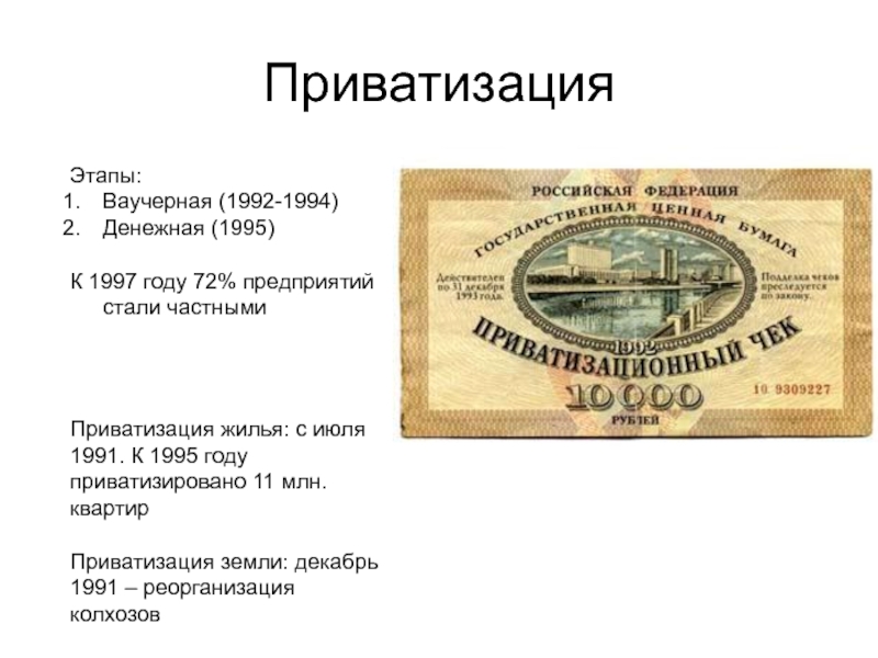 Приватизация рубля