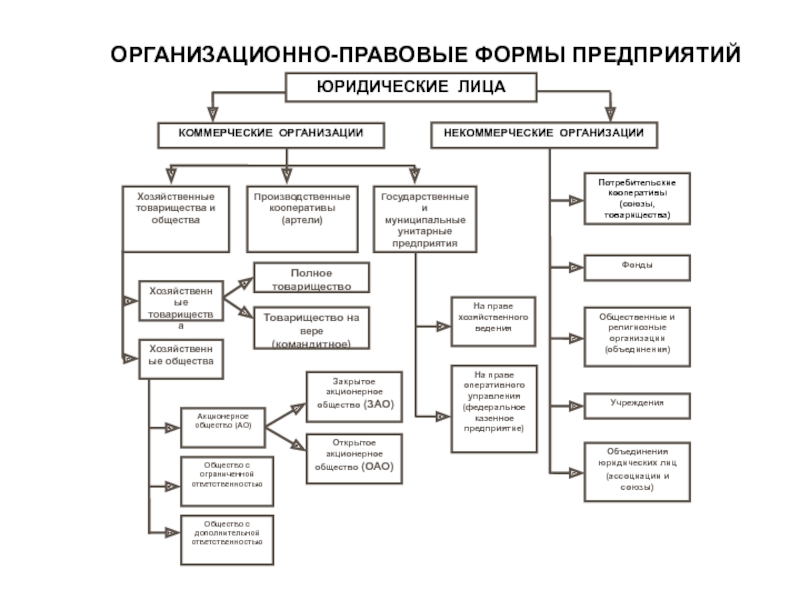 Формы организации фирмы схема