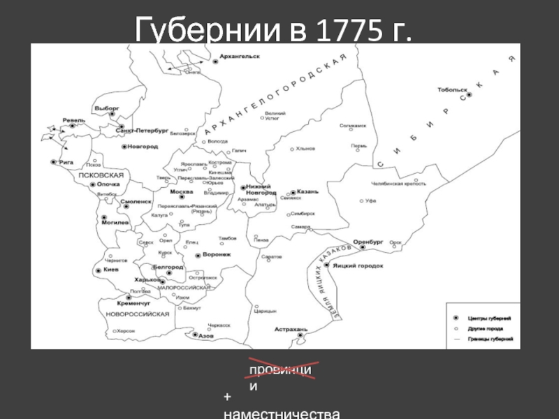 Губернии при екатерине 2 карта