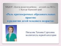 Роль краткосрочных образовательных практик в развитии детей младшего возраста