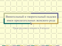 Винительный и творительный падежи имен прилагательных женского рода 4 класс