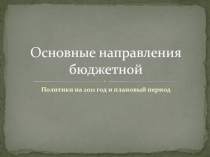  направления бюджетной политики