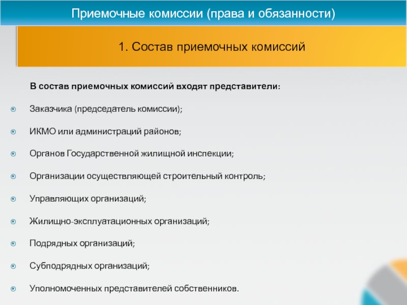 Комиссией в составе представителей. Приемочные комиссии обязаны. Состав приемочной комиссии. Председатель комиссии права и обязанности. Комиссия в составе представителей.