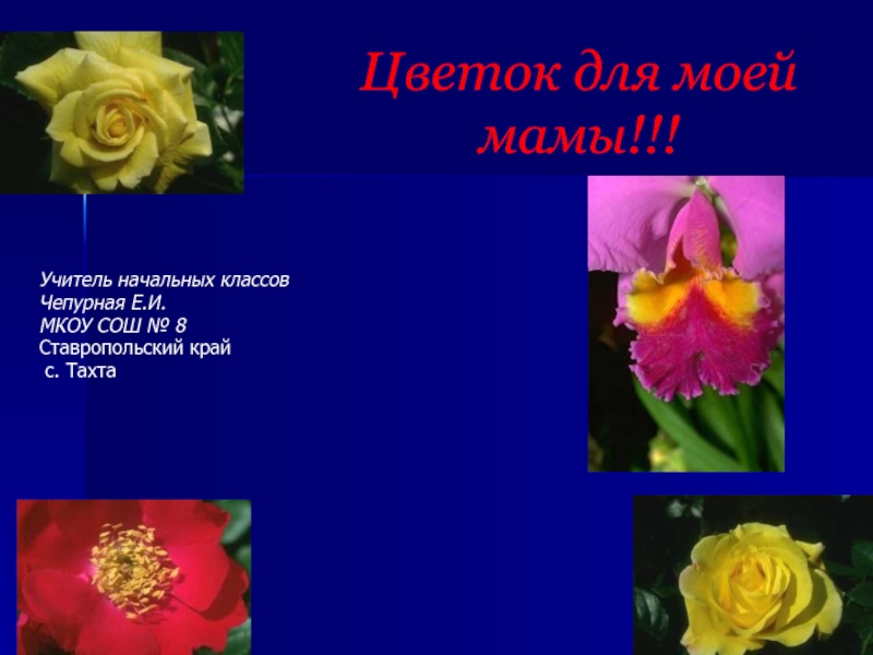 Презентация Цветок для моей мамы!!! 2 класс