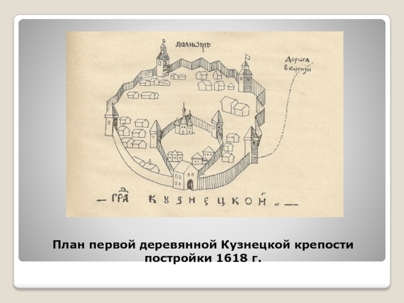 План первой деревянной Кузнецкой крепости постройки 1618 г.