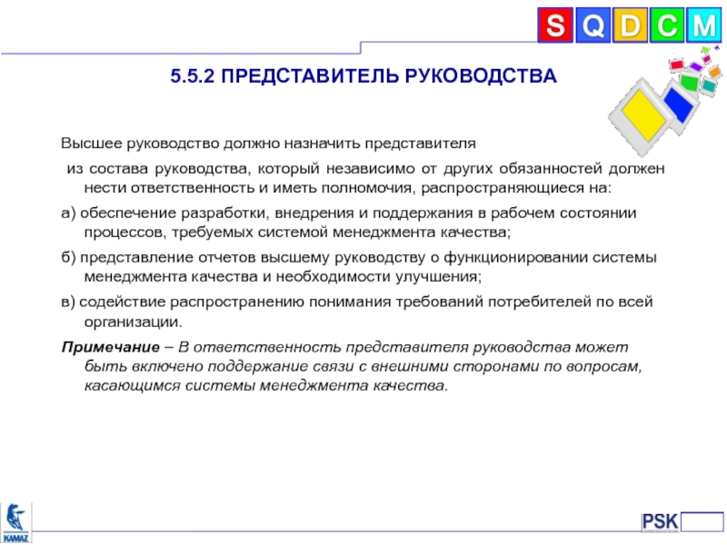 Ответственность представителя. Назначить представителя. Представители высшего руководства. Высшему руководству.