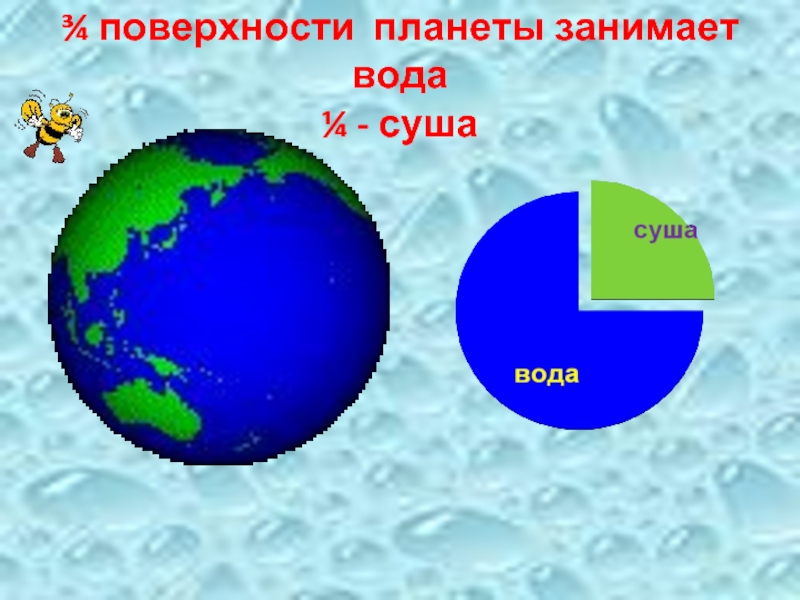 Большая площадь земли. Вода занимает на земле. Процент воды на земле. Вода занимает 3/4 поверхности земного шара. Большую поверхность нашей планеты занимает вода.