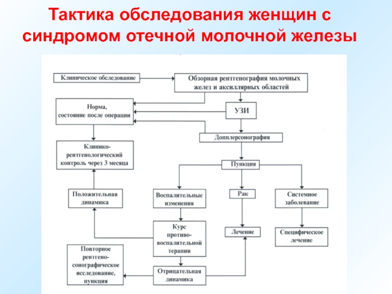 Схема обследования молочной железы у женщин