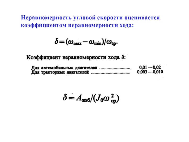 Неравномерность хода двигателя