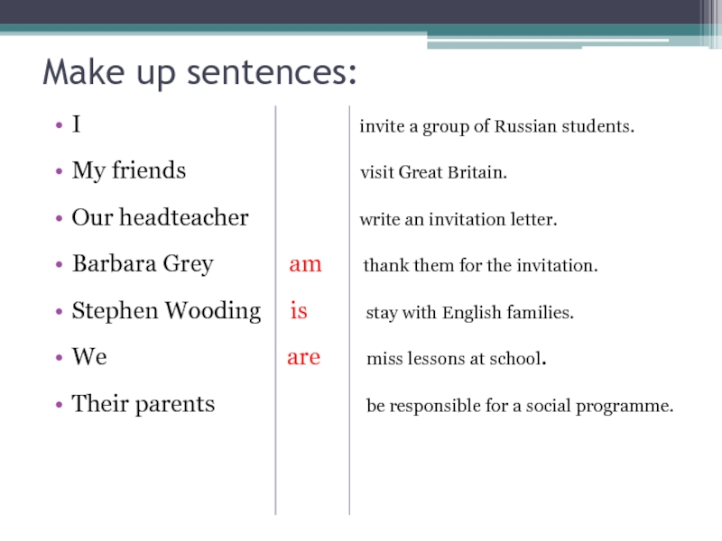 Make up the sentences. To be going to sentences. Make to be sentences. Предложения с to make friends.