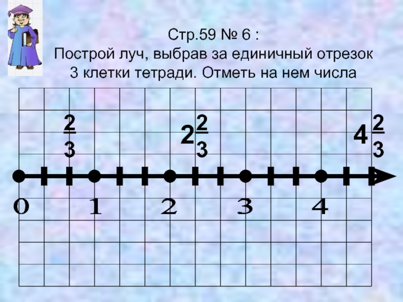 Отметить на отрезки 3 4