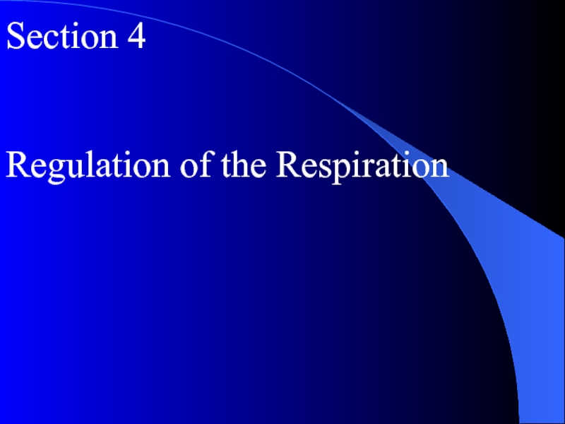 Section 4
Regulation of the Respiration