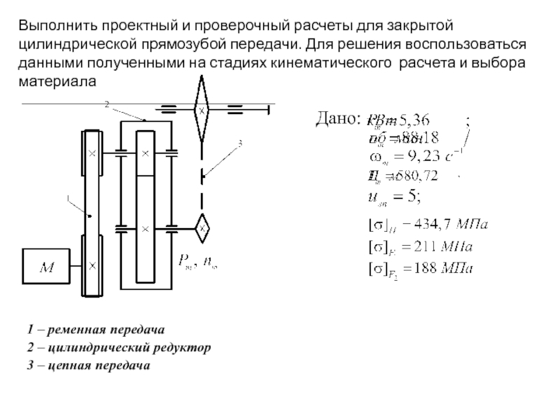 Кинематическая схема цилиндрической передачи