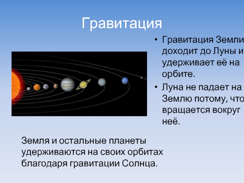 Почему планеты не сходят со своей орбиты проект 4 класс