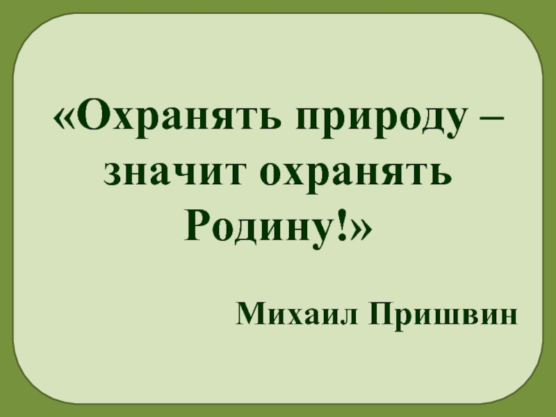 Проект охранять природу значит охранять мир