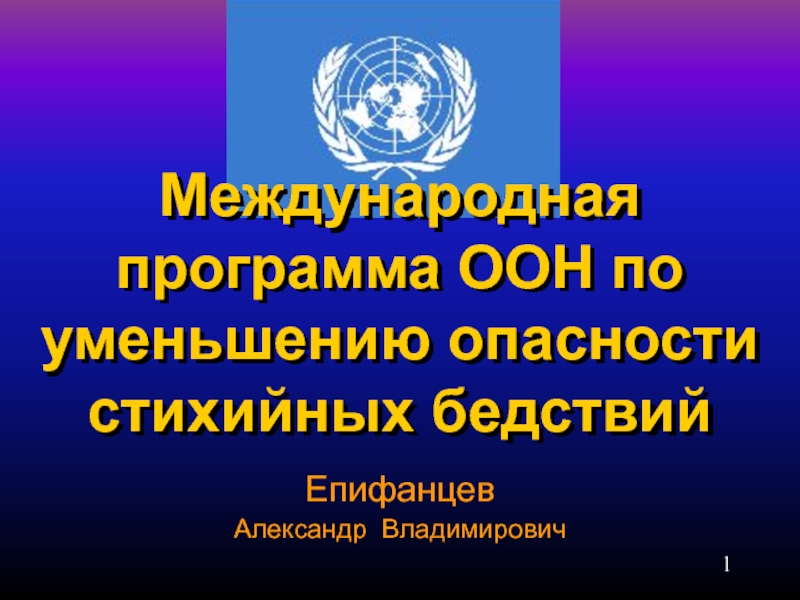 Презентация Международная программа ООН по уменьшению опасности стихийных бедствий