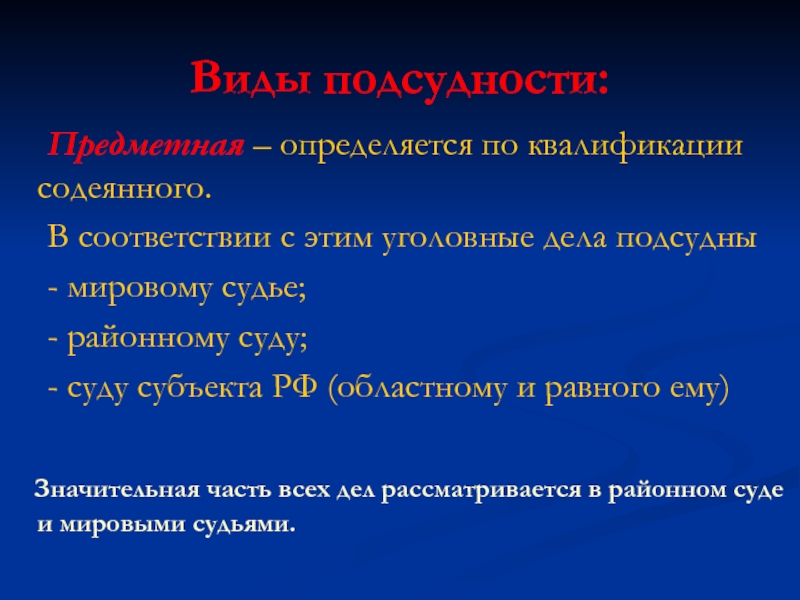 Производство по уголовным делам подсудным мировому судье презентация