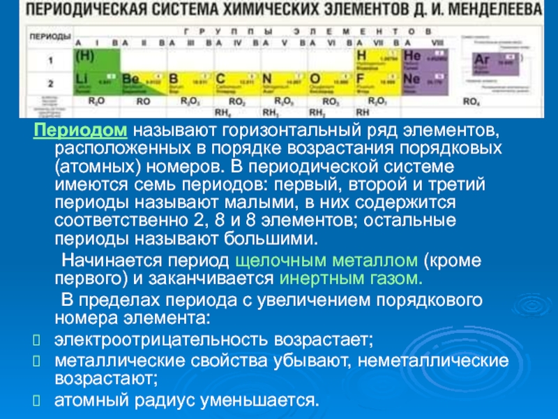 Периодические ряды. Горизонтальный ряд химических элементов. Период периодической системы. Период это горизонтальный ряд химических элементов. Горизонтальный ряд периодической системы.