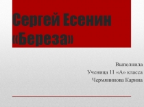 Сергей Есенин Береза