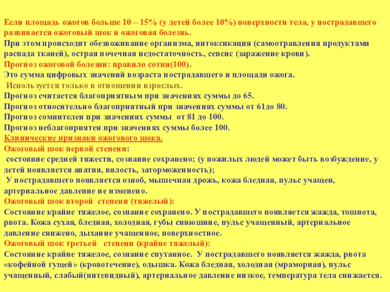 При ожогах развивается шок. СТС может развиваться пострадавшего при.