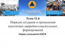 Тема 11.6
Порядок создания и применения нештатных аварийно-спасательных