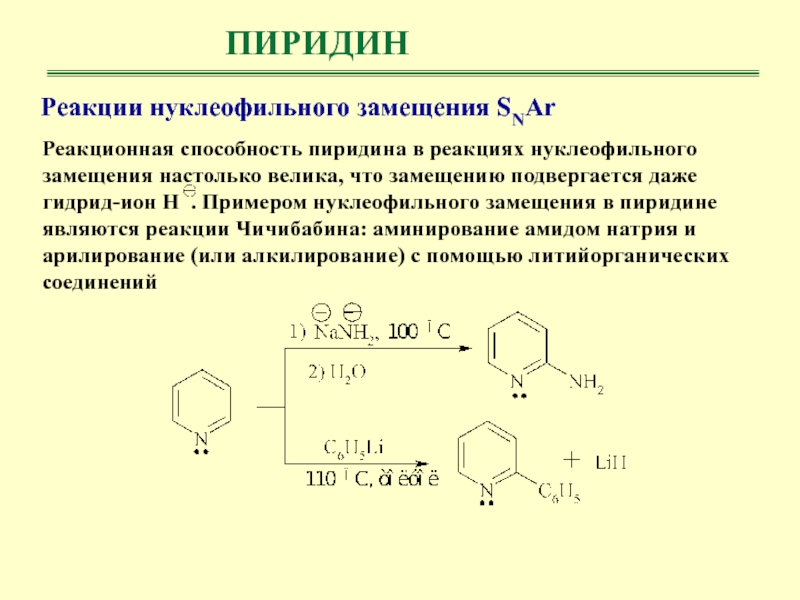 Схема реакции нуклеофильного замещения