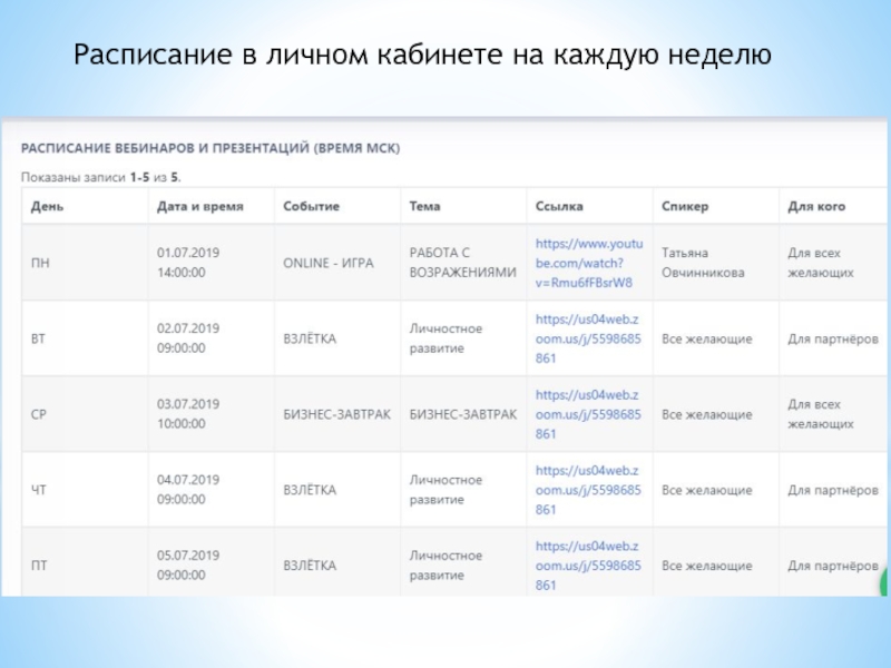 Расписание 40. Персональное расписание. ЛМК расписание.