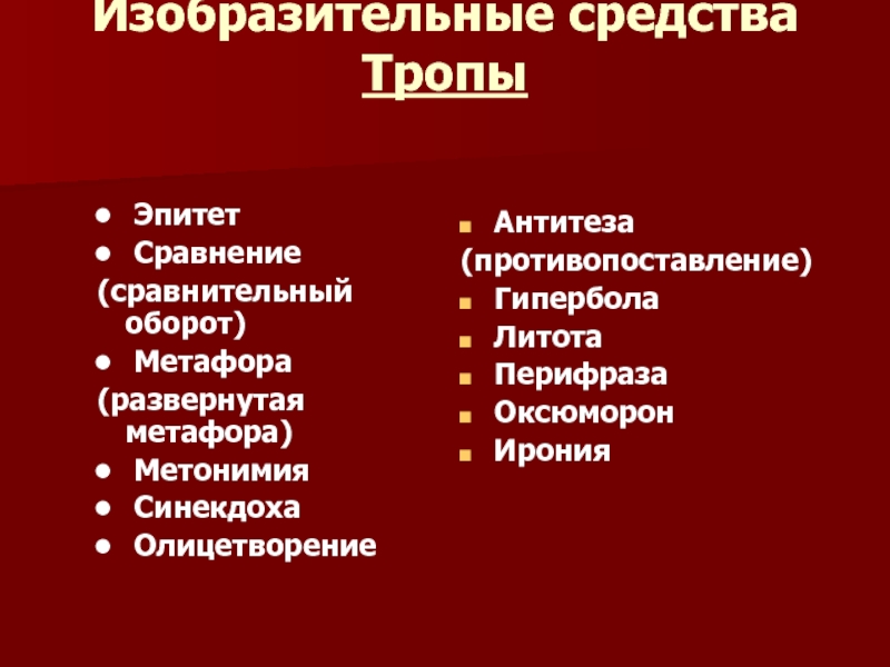 Ирония средство. Изобразительные средства тропы Синекдоха. Эпитет метафора литота Гипербола оксюморон. Изобразительные средства литота. Оксюморон Гипербола литота.