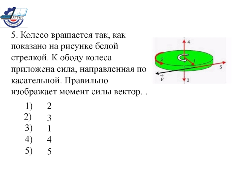 Диск вращается вокруг вертикальной оси в направлении указанном на рисунке белой стрелкой к ободу