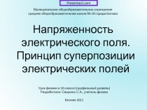 Напряженность электрического поля. Принцип суперпозиции электрических полей