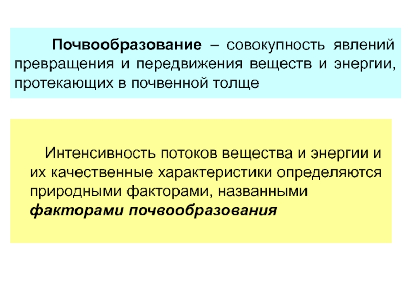 Совокупность явлений. Искусственные почвообразования. Скорость почвообразования. Роль силикатов в почвообразовании.