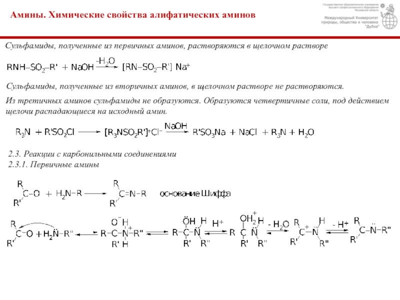 Определите первичный амин