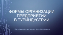 Формы организации предприятий в туриндустрии